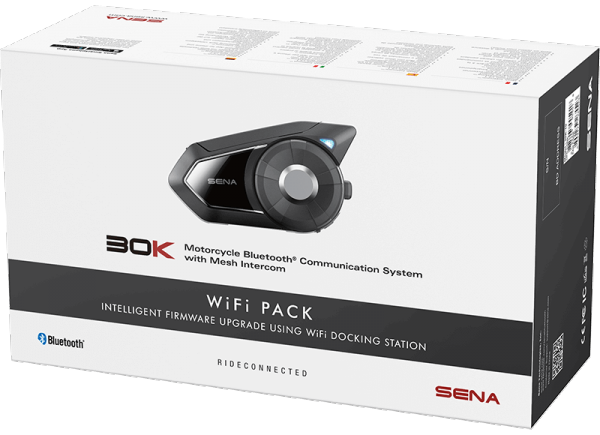 SENA 30K + WiFi Dock - Motorcycle Bluetooth Communication System with Mesh Intercom